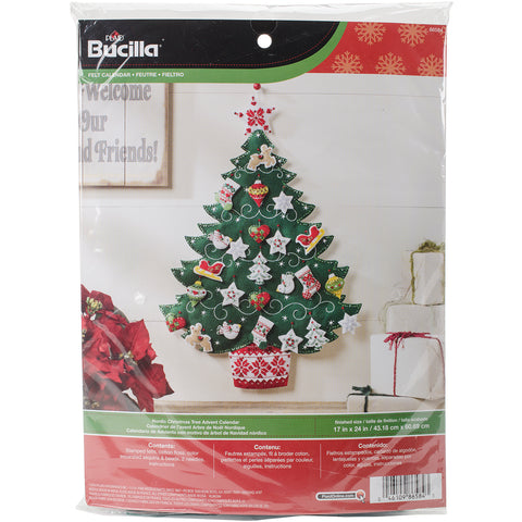 Bucilla Advent Calendar Felt Applique Kit 17"X24"