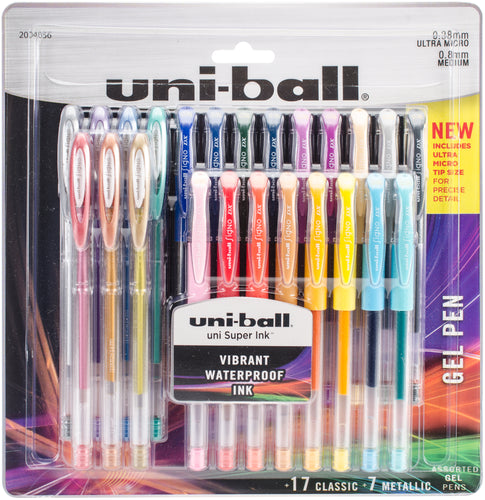 Uni-Ball Gelstick .38mm & .7mm Pens 24/Pkg