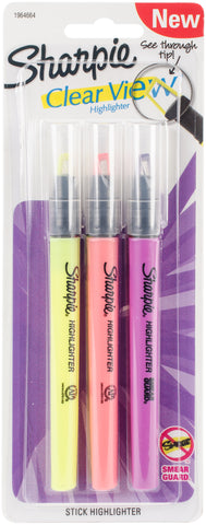 Sharpie Clear View Stick Highlighters 3/Pkg