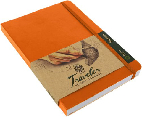 Pentalic Traveler Pocket Journal Sketch, 8" x 6", Orange