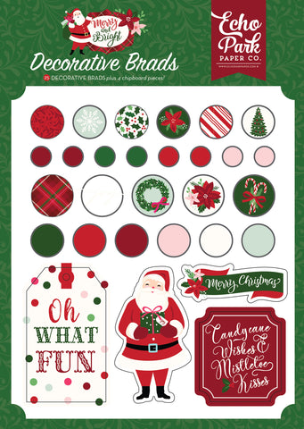 Merry & Bright Decorative Brads 25/Pkg