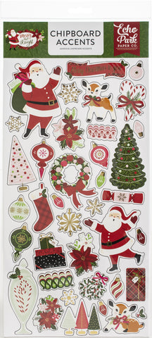 Merry & Bright Chipboard 6"X13"