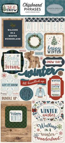 Let It Snow Chipboard 6"X13"
