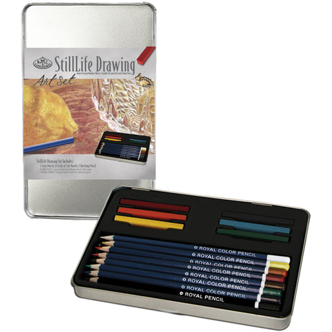 Still Life Drawing Art Set W/Tin