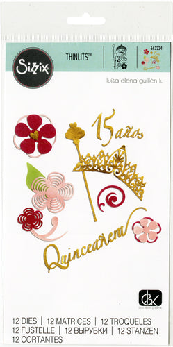 Sizzix Thinlits Dies By Luisa Elena Guillen-K 12/Pkg