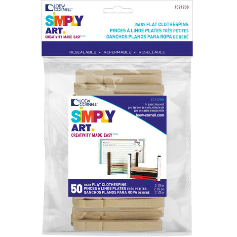 Simply Art Wood Baby Flat Clothespins