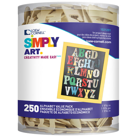 Simply Art Wood Alphabet 250/Pkg