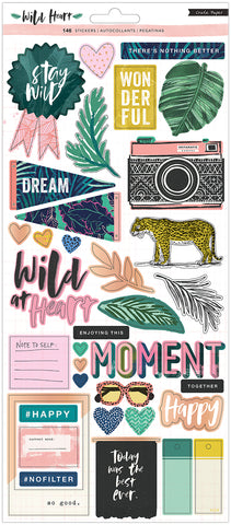 Wild Heart Cardstock Stickers 6"X12" 2/Pkg