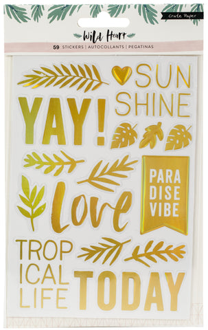Wild Heart Clear Stickers 4.875X8" 2/Pkg