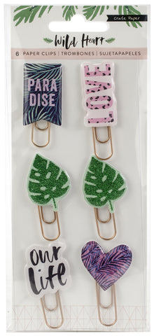 Wild Heart Decorative Clips 6/Pkg