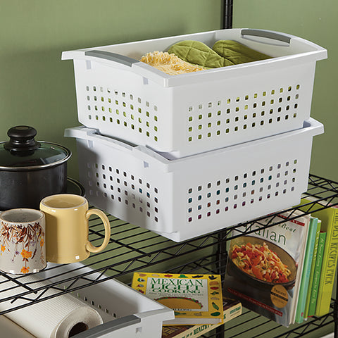 Sterilite Large Stacking Storage Basket