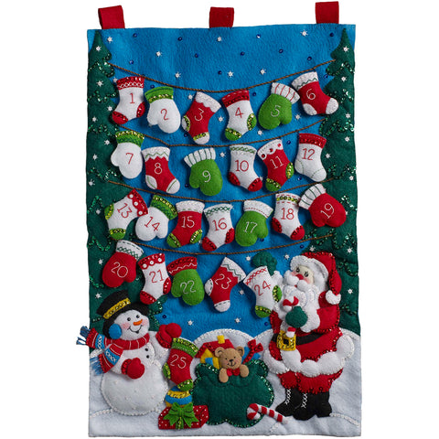 Bucilla Advent Calendar Felt Applique Kit 14.5"x23.25"