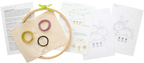 Penguin & Fish Embroidery Kit 8" Round Stitched In Floss