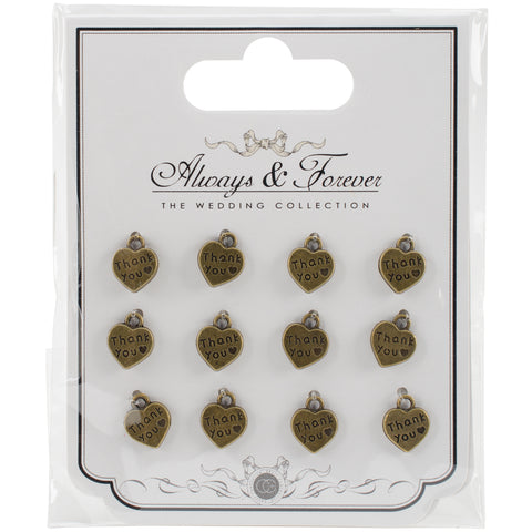 Craft Consortium Always & Forever Metal Charms 12/Pkg