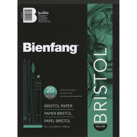 Bienfang Bristol Board Vellum Paper Pad 9"X12"