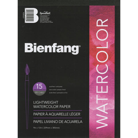 Bienfang Lightweight Watercolor Paper Pad 9"X12"