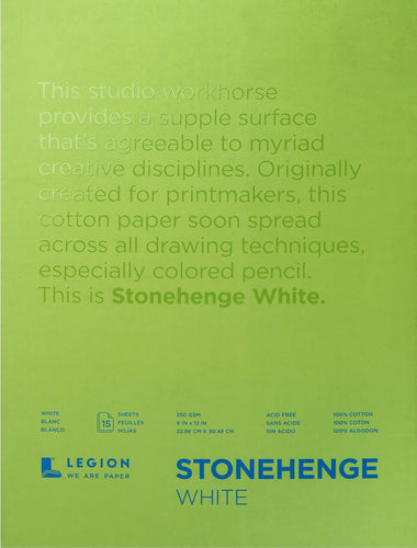 Stonehenge Paper Pad 9"X12" 15 Sheets/Pkg