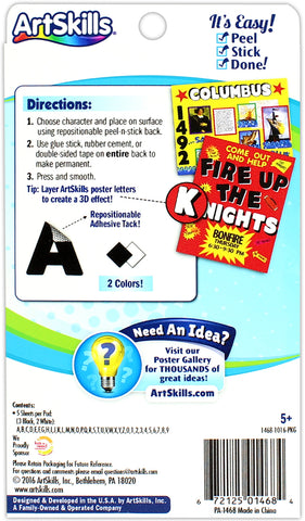 Quick Jumbo Letter & Number Pads Repositionable 180/Pkg