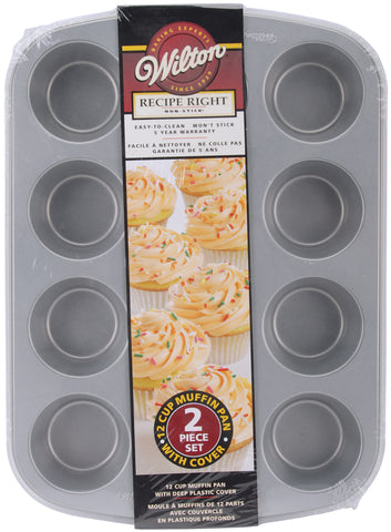 Recipe Right Covered Muffin Pan W/Clear Lid