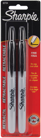 Sharpie Fine Point Retractable Permanent Markers 2/Pkg