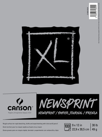 Canson XL Rough Newsprint Paper Pad 9"X12"