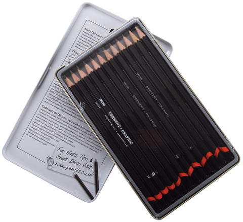 Derwent Graphic Pencils W/Tin 12/Pkg