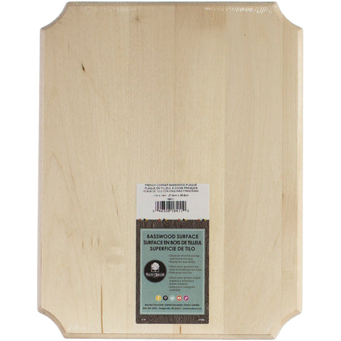 Basswood Rectangle Plaque French Corner