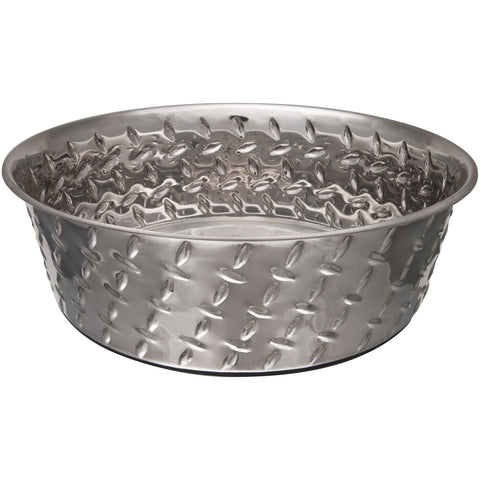 Ruff-N-Tuff 2 Quart Diamond Plate Bowl W/Non Skid Bottom