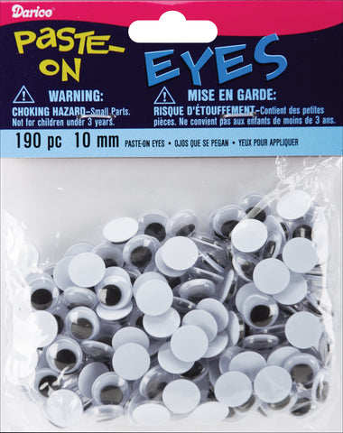 Paste-On Wiggle Eyes 10mm 190/Pkg