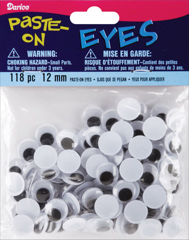 Paste-On Wiggle Eyes 12mm 118/Pkg
