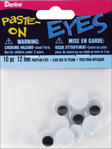 Paste-On Wiggle Eyes 12mm 10/Pkg