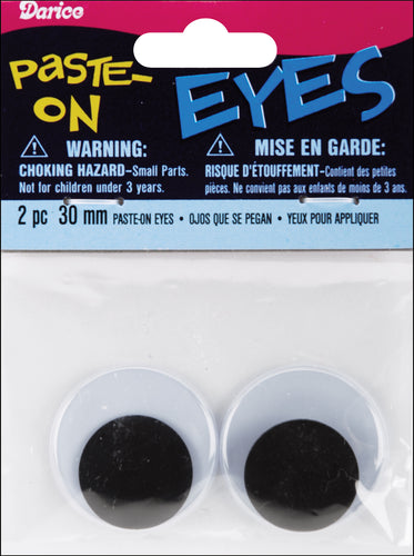 Paste-On Wiggle Eyes 30mm 2/Pkg