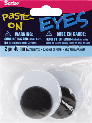Paste-On Wiggle Eyes 40mm 2/Pkg
