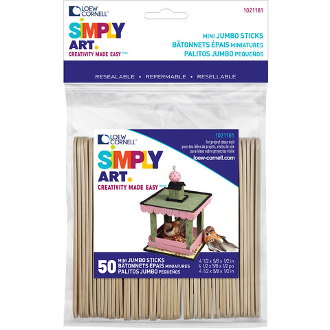 Simply Art Wood Mini Jumbo Craft Sticks