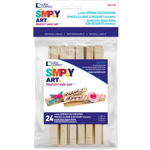 Simply Art Wood Large Spring Clothespins