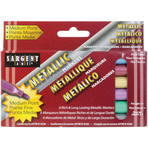 Liquid Metals Medium Point Markers 6/Pkg