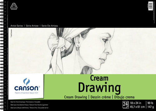 Canson Classic Cream Spiral Drawing Book 18"X24"