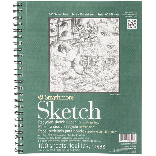 Strathmore Recycled Sketch Spiral Paper Pad 9"X12"