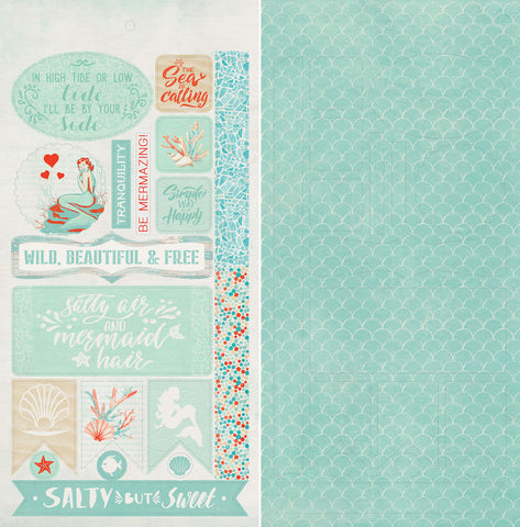 Sea-Maiden Double-Sided Cardstock Die-Cut Sheet 6"X12"