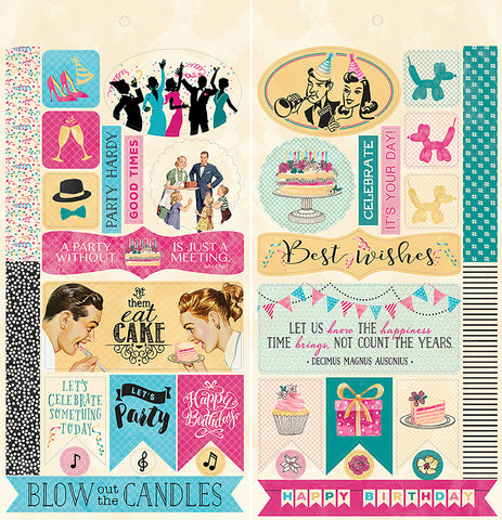 Party Double-Sided Cardstock Die-Cut Sheet 6"X12"