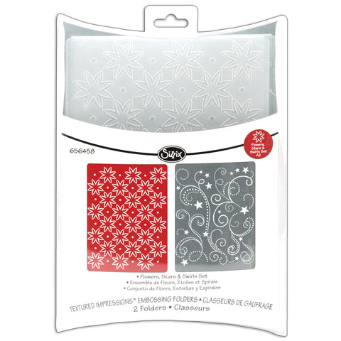 Sizzix Textured Impressions A2 Embossing Folders 2/Pkg