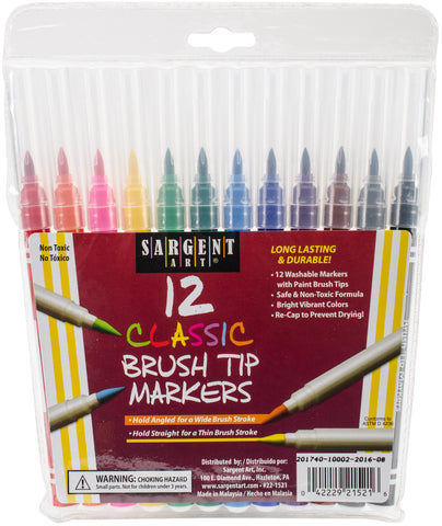 Classic Brush Tip Markers 12/Pkg