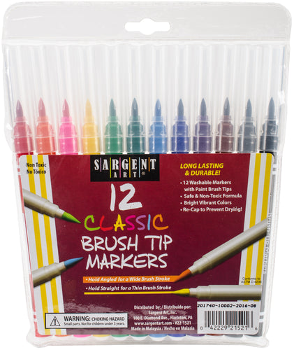 Classic Brush Tip Markers 12/Pkg