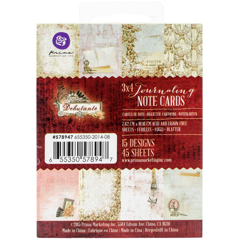 Prima Marketing Journaling Notecards Pad 3"X4"