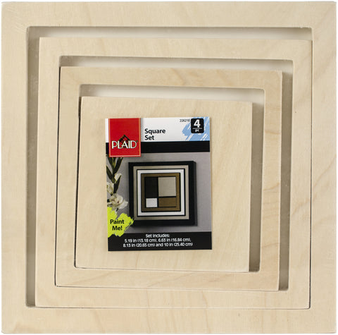 Wood Square Set 4/Pkg