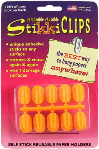 StikkiCLIPS Self-Stick Reusable Paper Holders 10/Pkg