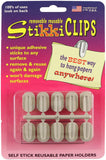 StikkiCLIPS Self-Stick Reusable Paper Holders 10/Pkg