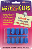 StikkiCLIPS Self-Stick Reusable Paper Holders 10/Pkg