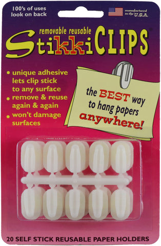 StikkiCLIPS Self-Stick Reusable Paper Holders 20/Pkg
