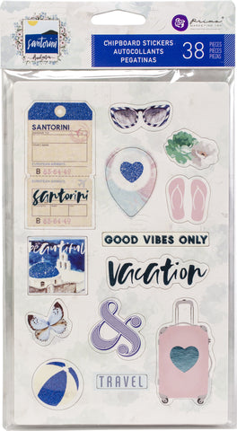 Prima Marketing Santorini Chipboard Stickers 5"X8" 3/Pkg